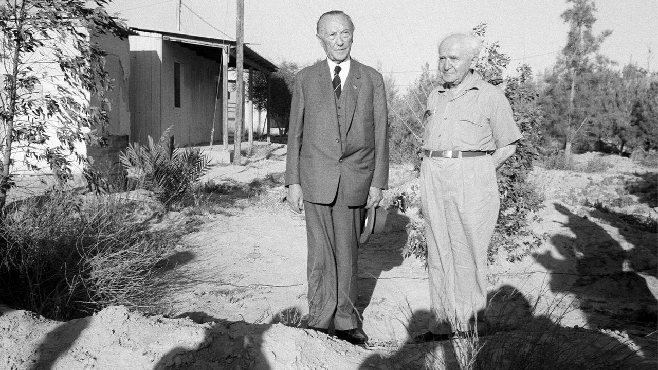 Adenauer und Ben-Gurion als Kibbuzim